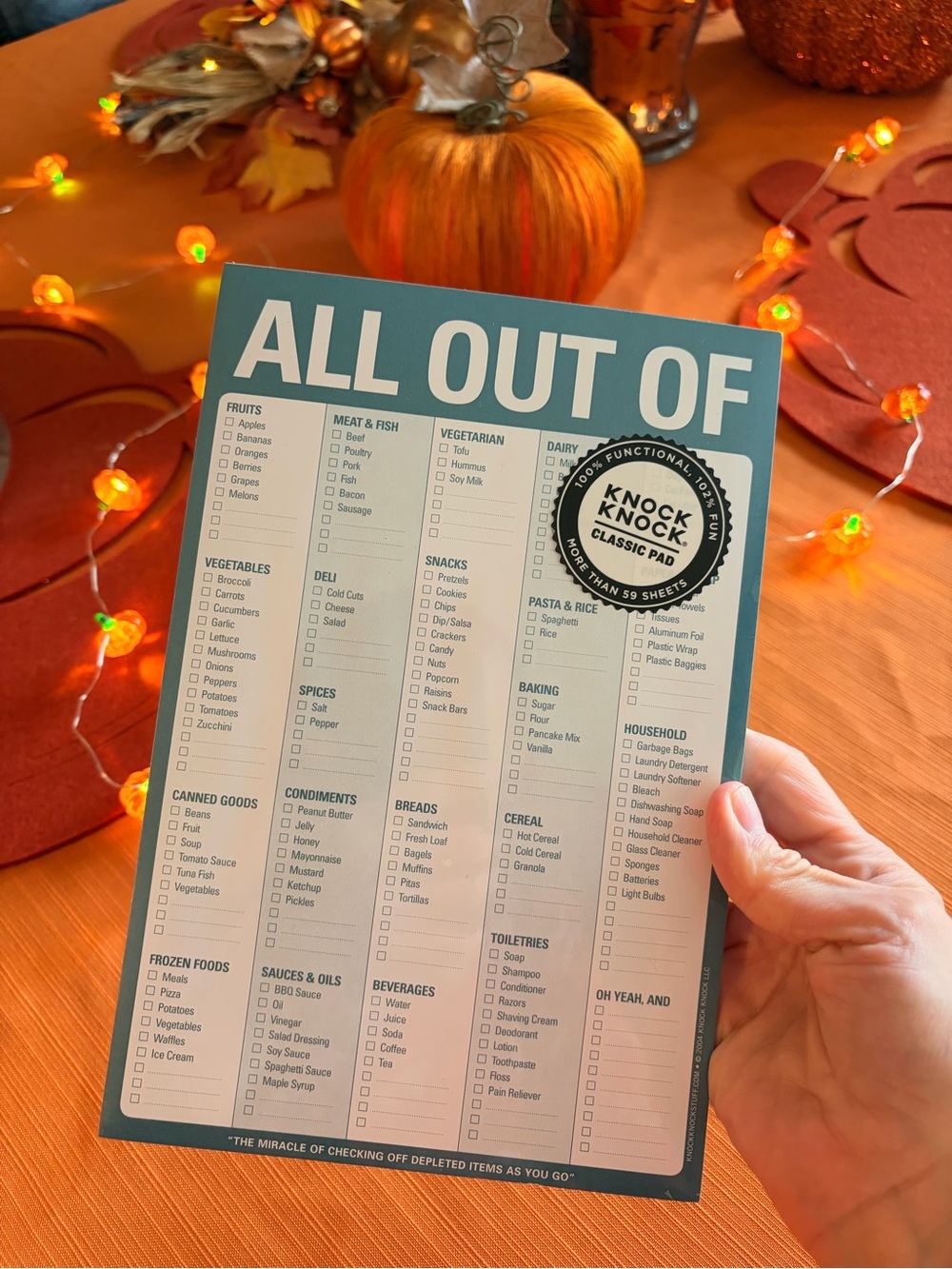 Knock Knock brand Grocery List Notepad